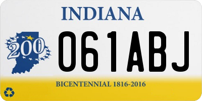 IN license plate 061ABJ