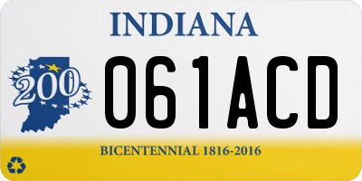 IN license plate 061ACD