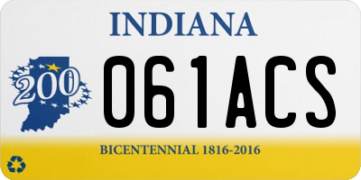 IN license plate 061ACS