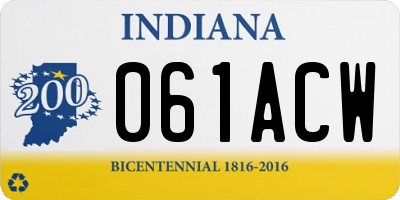 IN license plate 061ACW