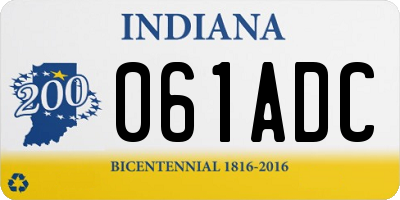 IN license plate 061ADC