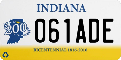 IN license plate 061ADE