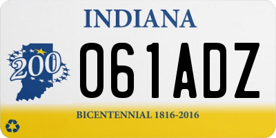 IN license plate 061ADZ