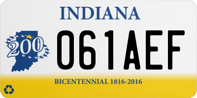 IN license plate 061AEF