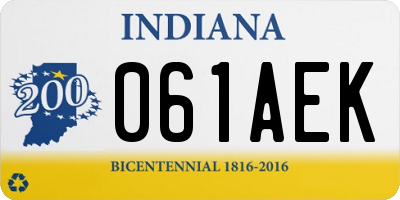 IN license plate 061AEK