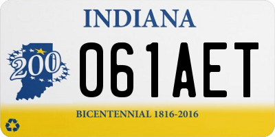IN license plate 061AET