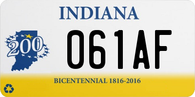 IN license plate 061AF