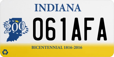 IN license plate 061AFA