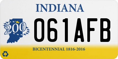 IN license plate 061AFB