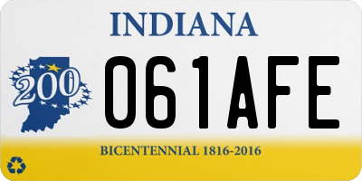 IN license plate 061AFE