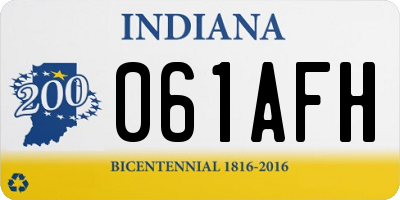 IN license plate 061AFH