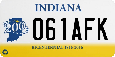 IN license plate 061AFK