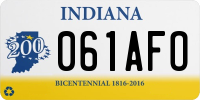 IN license plate 061AFO