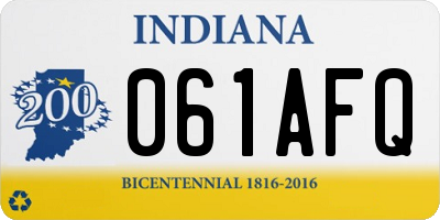 IN license plate 061AFQ
