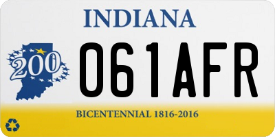 IN license plate 061AFR