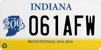 IN license plate 061AFW