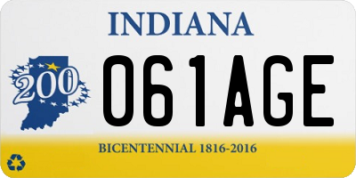 IN license plate 061AGE
