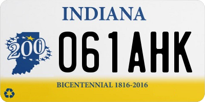 IN license plate 061AHK