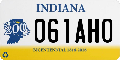 IN license plate 061AHO