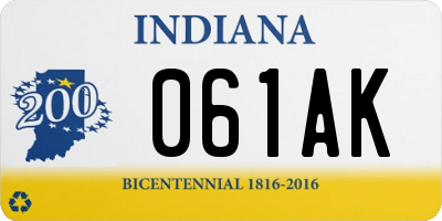 IN license plate 061AK