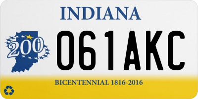 IN license plate 061AKC