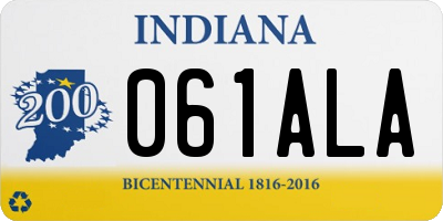 IN license plate 061ALA