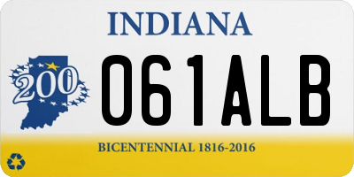 IN license plate 061ALB