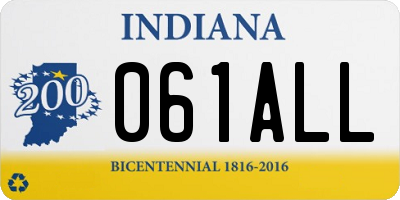 IN license plate 061ALL