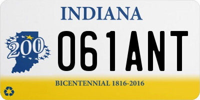 IN license plate 061ANT