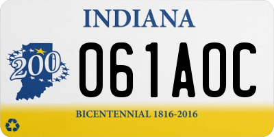 IN license plate 061AOC