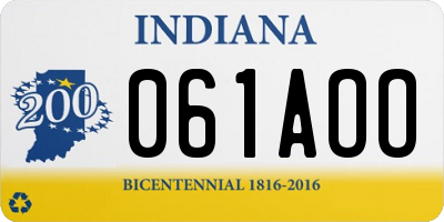 IN license plate 061AOO