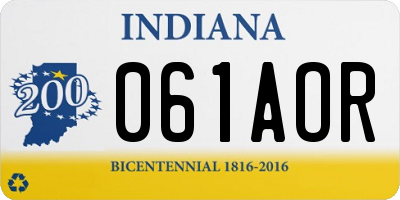 IN license plate 061AOR