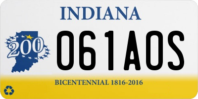 IN license plate 061AOS