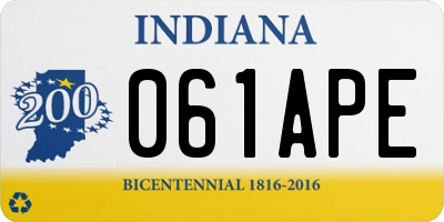 IN license plate 061APE