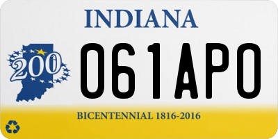 IN license plate 061APO