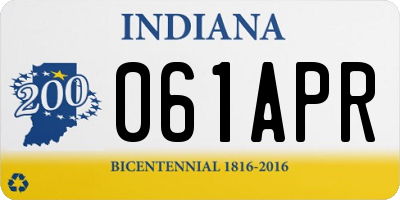 IN license plate 061APR