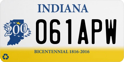 IN license plate 061APW
