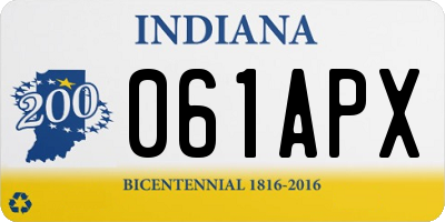 IN license plate 061APX