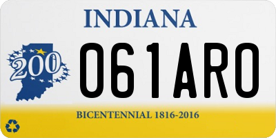 IN license plate 061ARO