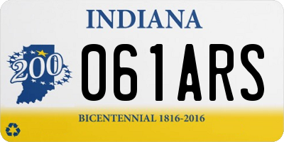 IN license plate 061ARS