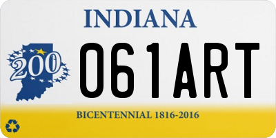 IN license plate 061ART