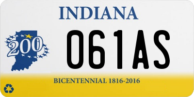 IN license plate 061AS