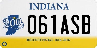 IN license plate 061ASB