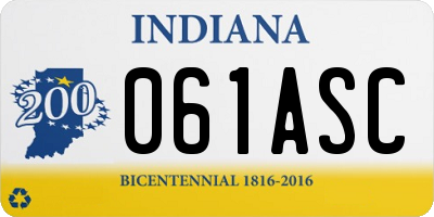 IN license plate 061ASC
