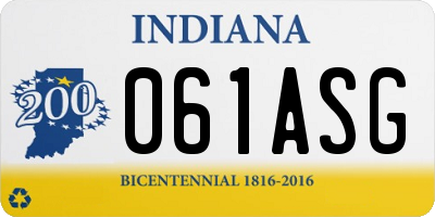 IN license plate 061ASG