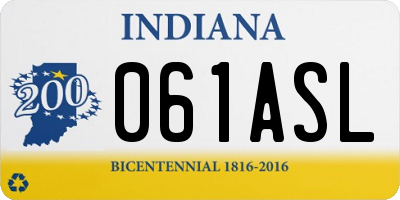 IN license plate 061ASL