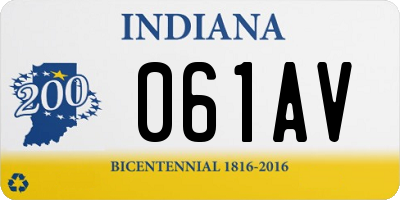 IN license plate 061AV