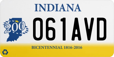 IN license plate 061AVD