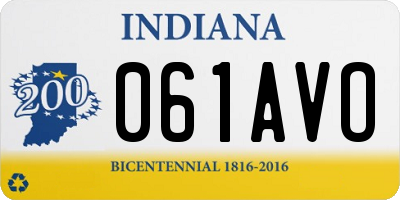 IN license plate 061AVO
