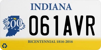 IN license plate 061AVR